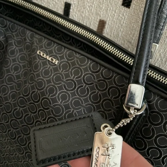 Coach Dark Gray Signature Shoulder Bag - Picture 2 of 5